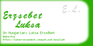 erzsebet luksa business card