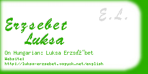 erzsebet luksa business card